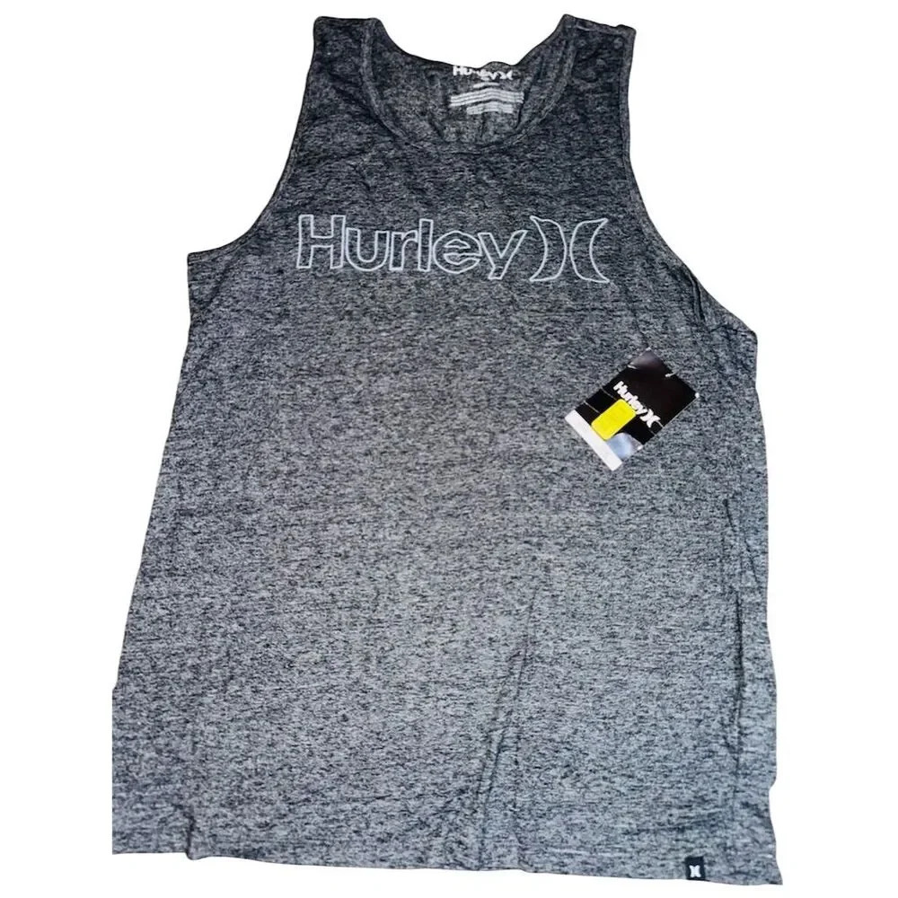 Hurley Men's Graphic Tank Top Gray Heather Size M Casual Summer